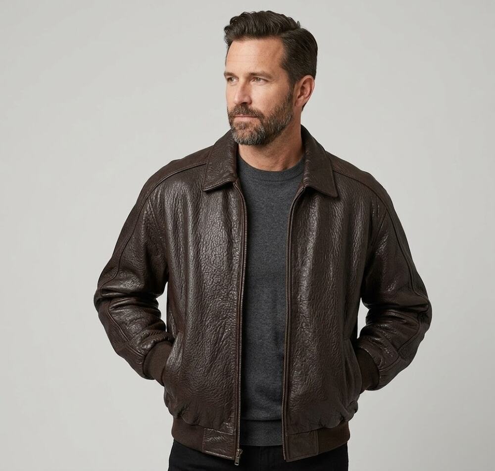 Vintage Wilsons Leather M. Julian Leather Bomber Jacket Dark Brown Mens Large